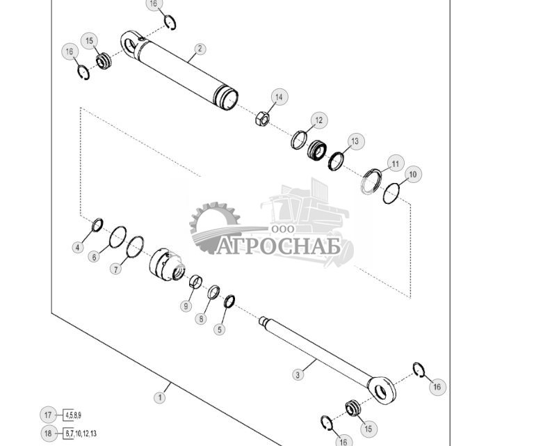 Angle Cylinder and Component Parts, Power Angle Tilt (PAT), Yellow - ST10772 527.jpg